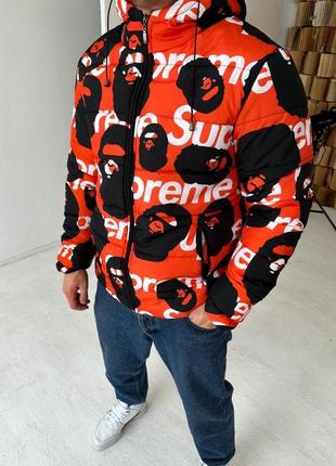 Куртка зимова supreme orange 🍊