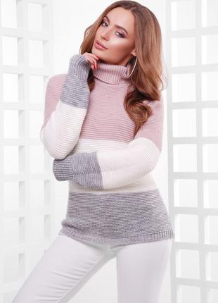 Удлиненный женский свитер подвед горло* 50% шерсть* супер качество2 фото