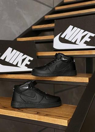 Nike air force high black || найк аїр форси, високі, чорного кольору