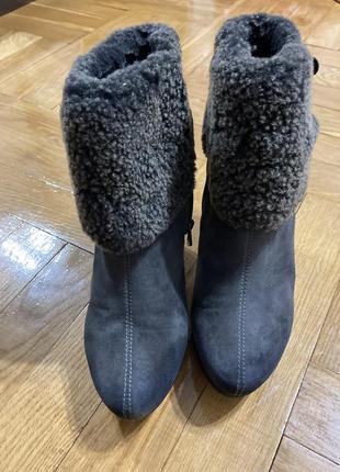 Сапоги ботинки з нубука мех зимние3 фото