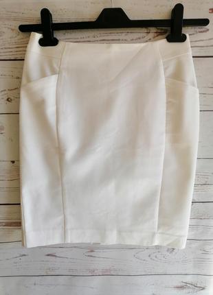 H&m белая юбка однотонная1 фото