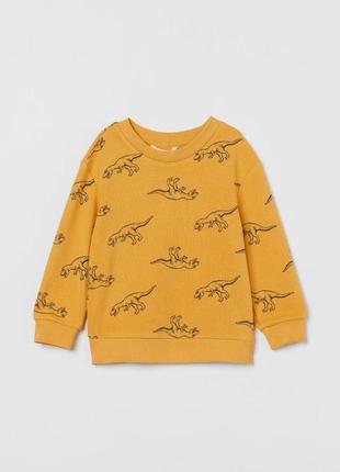 Свитшот на флисе 4-6 лет h&amp;m динозавры