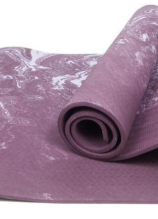 Килимок для йоги та фітнеса easyfit per premium mat 8 мм фіолетовий