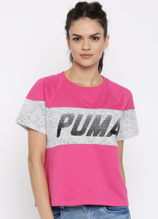 Футболка  t-shirt oversize puma women pink &amp; white printed