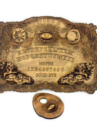 Антична спіритична дошка "ouija" англійською мовою(дерево)(49,5*32*0,8см)