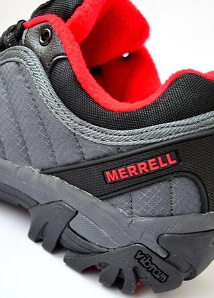 Merrell vibram кроссовки женские серые с красным термо на флисе ботинки низкие сапоги теплые мерол6 фото