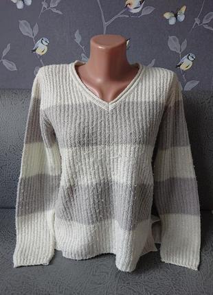 Женский свитер с люрексом р.42/44 джемпер пуловер кофта5 фото