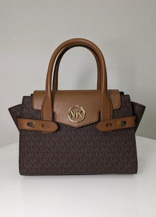 Сумка брендовая michae kors carmen medium logo satchel оригинал на подарок2 фото