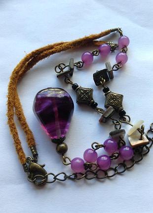 Шикарне рідкісне кольє з аметистами.
