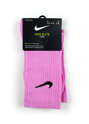 Носки nike elite м 38-42 розовые высокие с технологией dri-fit носки nike