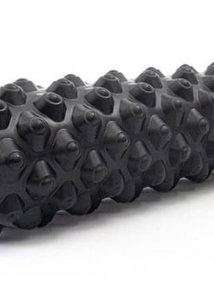 Массажный ролик easyfit grid roller extreme 45 см черный