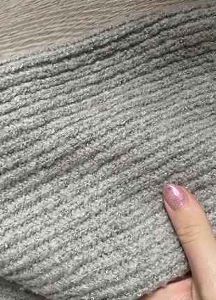 Свитер серый в рубчик теплый 3