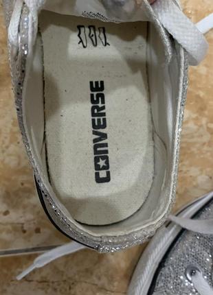 Срібні конверси з блискітками нові converse2 фото