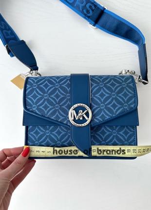 Женская брендовая сумочка michael kors greenwich blue сумка кроссбоди crossbody оригинал кожа мишель корс майкл корс на подарок жене девушке8 фото