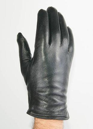 Чоловічі шкіряні рукавички з махрової підкладкою
