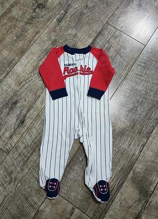 Чоловічок, сліп на блискавці, carter's р. 3-6міс., 62-68, довжина 54см