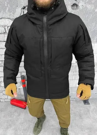 Тактична зимова куртка бушлат swat чорна армійська куртка чорна зимова omni-heat