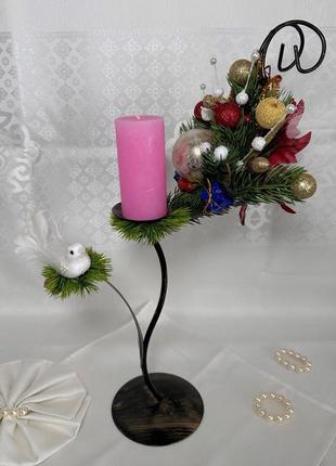 Подсвечник новогодний *арфа* (без свечи). праздничный декор.