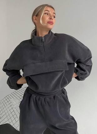 Теплый флисовый спортивный костюм на флисе