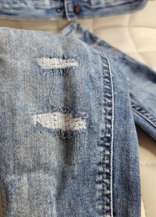 Куртка джинсовая джинсовка джинсовый жакет джинсы слим зауженные скинни комплект набор костюм7 фото