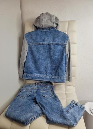 Куртка джинсовая джинсовка джинсовый жакет джинсы слим зауженные скинни комплект набор костюм4 фото