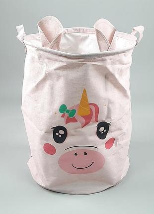 Корзина розового цвета флизелиновая для хранения одежды, игрушек, белья и т.д.