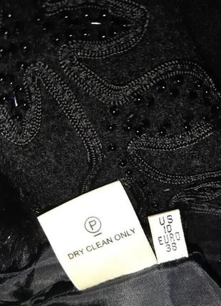Шерсть/ нейлон женский шестяной жакет, блайзер пиджак, накидка вышивка, мех. элитный бренд viyella,8 фото
