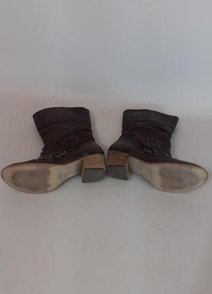 Женские кожаные коричневые ботинки,испания4 фото