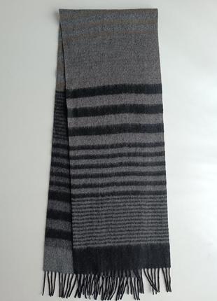 Супер качественный щипной теплый шерстяной шарф в полоску2 фото