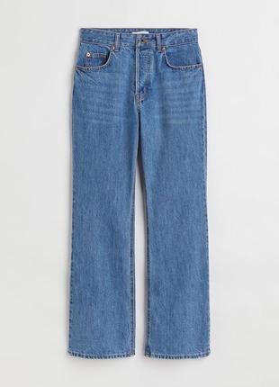 Розкльошені джинси до щиколотки джинсовий синій h&m розмір 40
