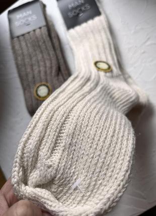 Носки мужские зимние бежевые теплые высокие, очень теплые 40-45 размер3 фото