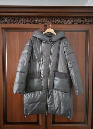 Пуховик.подовжена зимова куртка.розмір xxl (50-52)