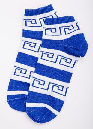 Короткие женские носки, в сине-белый принт, размер 35-37, 131r1370961 фото