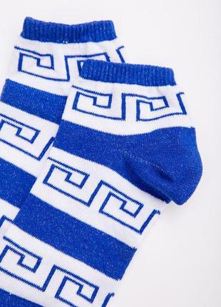 Короткие женские носки, в сине-белый принт, размер 35-37, 131r1370963 фото