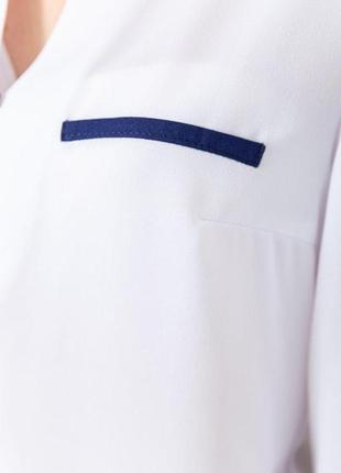 Блуза классическая, цвет бело-синий, размер s, 230r0515 фото