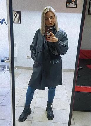 Шкіряний тренч