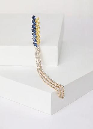 Брошь колосок патриотическая