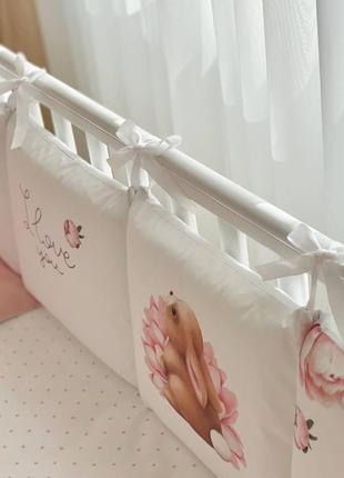 Комплект постельного белья для новорождённого пионы7 фото
