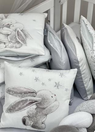 Комплект постельного белья для новорождённого magic зайка серебро, цвет серый5 фото