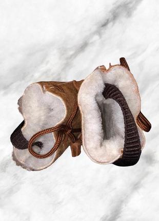 Теплющі дитячі рукавички на натуральній овчинці з шнурочком!2 фото