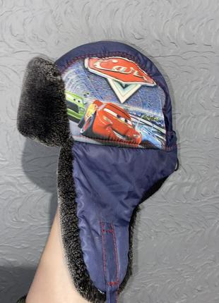 Тепла дитяча шапка на хлопчика cars