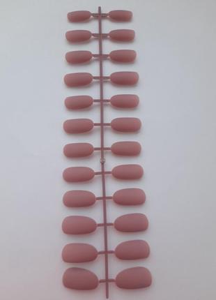 Ногти накладные розовые матовые, набор накладных ногтей 24 шт2 фото