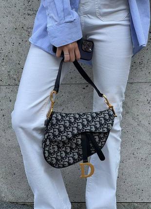 C.dior saddle textile grey logo3 фото