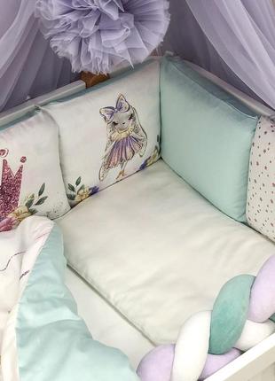 Комплект постельного белья для новорождённого magic cat, цвет лиловый6 фото