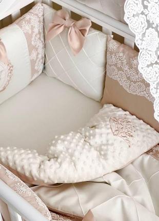 Комплект постельного белья для новорождённого коллекция №1 classic крем4 фото