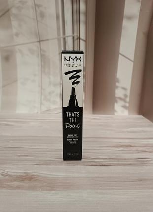 Фломастер для контуру повік nyx professional makeup thats the point eyelnr, відтінок чорний(super engy)