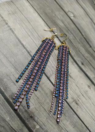 Сережки вінтаж сплав скляні кристали