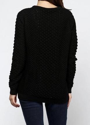 Джемпер, кофта, светр в чорному кольорі з рельєіної  шерстяної тканини від &other stories2 фото