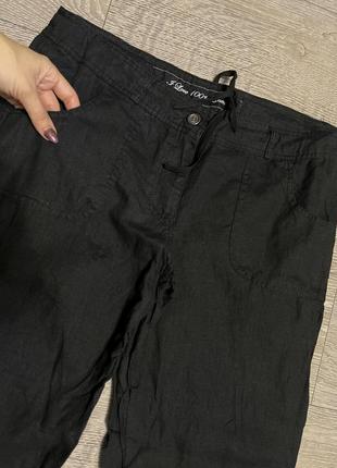 🍪черные льняные брюки брюки из льна m&amp;co 14/мин2 фото