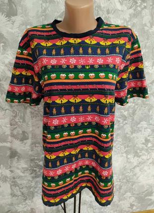 Новогодняя  футболка унисекс 46-48 р